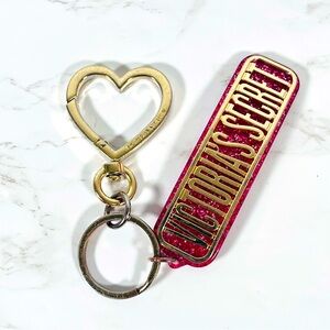 Victoria's Secret Gold Heart & Pink Glitter Key Holder